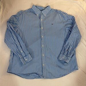 Vineyard Vines Whale Shirt Men’s XXL Blue Gingham Whale Button Up